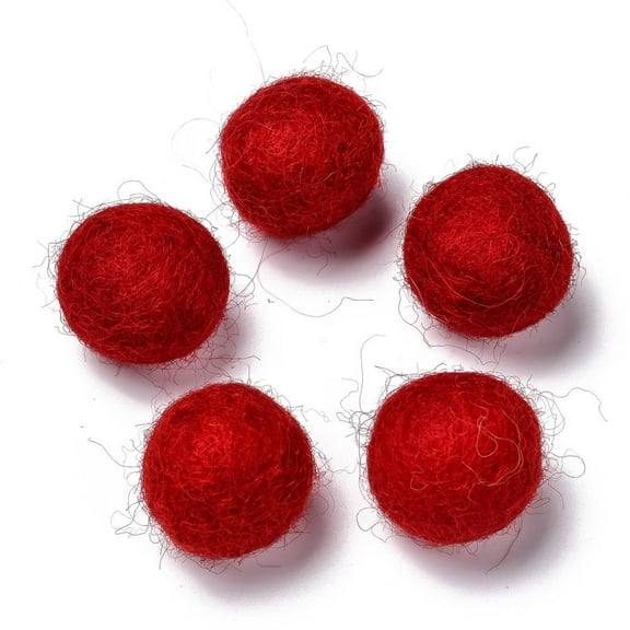50 pc Wool Felt Balls Indian Red 18~22mm