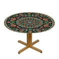 thumbnail image 3 of Nawypu  Round Fitted Tablecloth Mandala Flower Round Table Cloth with Elastic Edged Ethnic Tribal Waterproof Wipeable Table Cover, 3 of 7