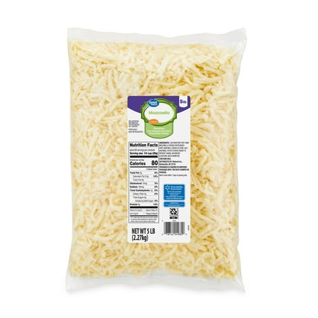 Great Value Shredded Mozzarella, 80 oz