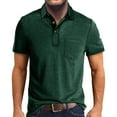 thumbnail image 1 of Men's Shirts Product Classification Men's Shirts Title Male Summer And Spring Solid Color Lapel Short Sleeve Button Neck Striped Oversized Shirt Top, 1 of 5