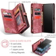 thumbnail image 4 of CaseMe Leather Case for Samsung Galaxy A52,2 in 1 Detachable Wallet Case with 8-Card Holder Zipper Bills Slot,Magnetic Shockproof Flip Leather Cover Zipper Pocket Phone Cases,Red,For Galaxy A52, 4 of 10