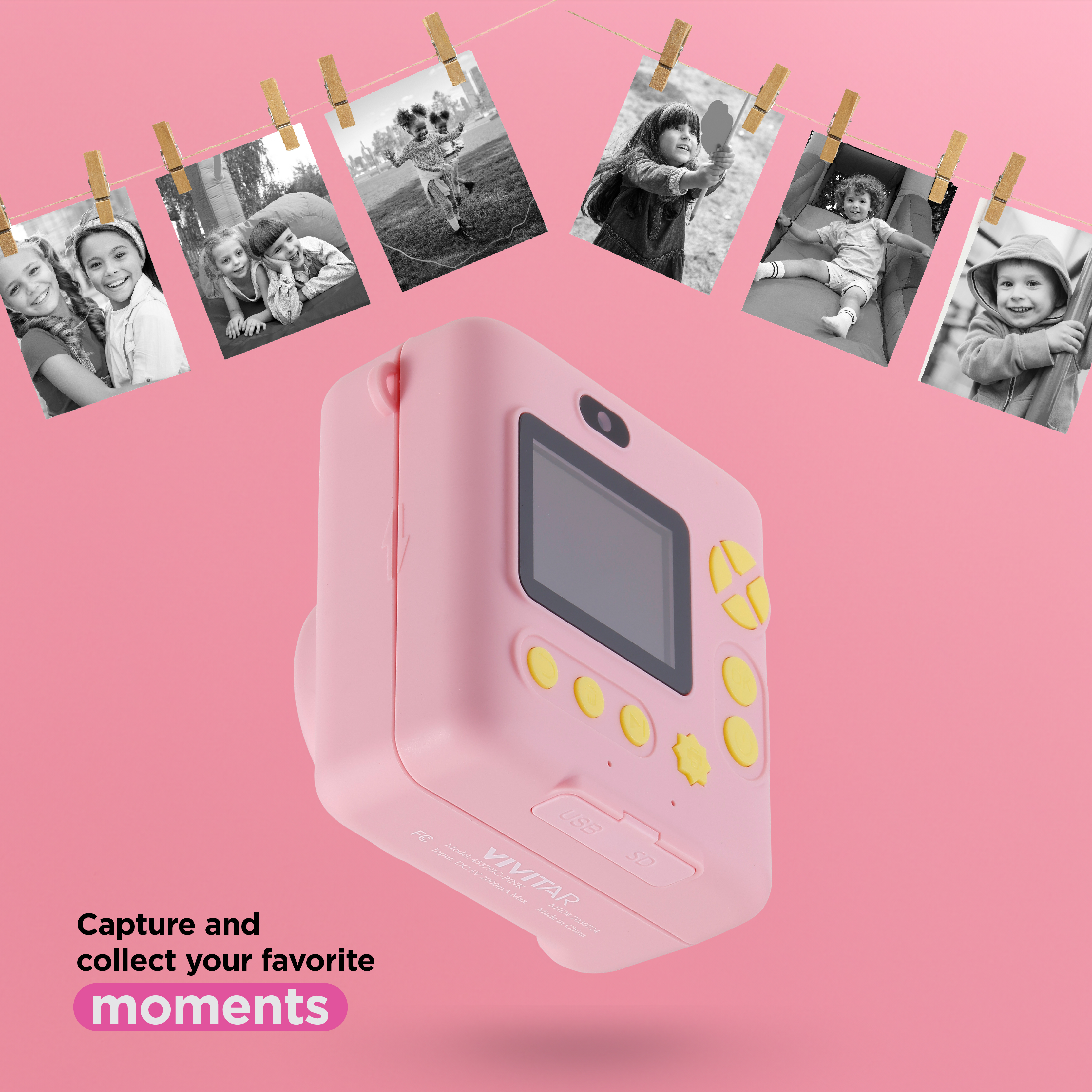 Vivitar InstaPrint 12MP Instant Print Digital Camera, Pink photo 3
