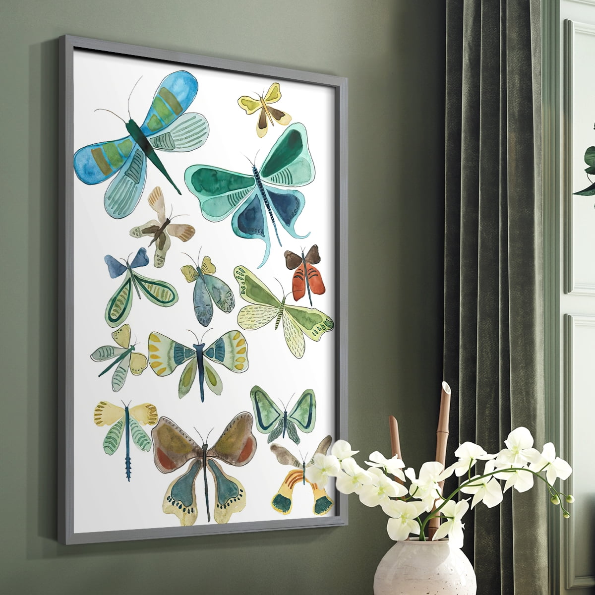 Wings Galore I Framed Print - Solid Wood in Single Picture Frame Solid Wood 2 Framed Print