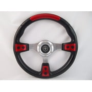 CLUB CAR PRECEDENT RED steering wheel golf cart WITH Adapter 3 spoke"
