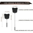thumbnail image 2 of Leather Fly Swatter, Telescopic Heavy Duty Fly Swatters, Flexible Manual Flyswatters Set, Extendable Swatter with Stainless Steel Long Handle for Indoor Outdoor, 2 of 7