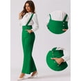thumbnail image 2 of DARING DIVA Women's Casual Office Adjustable Straps Wide Leg Overalls L Dark Green, 2 of 6