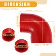 thumbnail image 4 of 1 acoplador de manguera de silicona de codo de 90 grados Universal de 3.5 "ID a 4.02" ID-manguera de tubería de entrada de intercooler Turbo para coche-silicona roja, 4 of 8