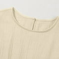 thumbnail image 6 of Atogsazn Toddler Girls Linen Dress Kids Casual Ruffle A Lined Sundress Short Sleeve Midi Dresses Summer 02-Beige 2-3Years Fashion, 6 of 8