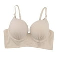 thumbnail image 2 of HOMBOM Underwire Womens Bras Everyday Lightly Lined Brassiere Comfortable Beige Spaghetti Straps Full Coverage Bras 30B, 2 of 7