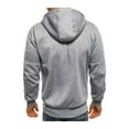 thumbnail image 3 of Men's Sherpa Lined Fleece Hooded Jacket Plain Long Sleeve Zip Up Hoodie Sweatshirts with pockets, 3 of 4