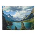 thumbnail image 5 of BCIIG Mountains Lake Trees Tapestry Wall Hanging Unique Style for Home Decor, Graphic Tapestries for Living Room Bedroom Dorm, 4 Sizes Available 40x60inch, 5 of 6
