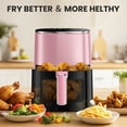 thumbnail image 2 of EDX Air Fryer,6 Qt Compact & Large with 400F for Crispy, Electric Multifunctional Cooker with Digital LED, Pink, 2 of 9