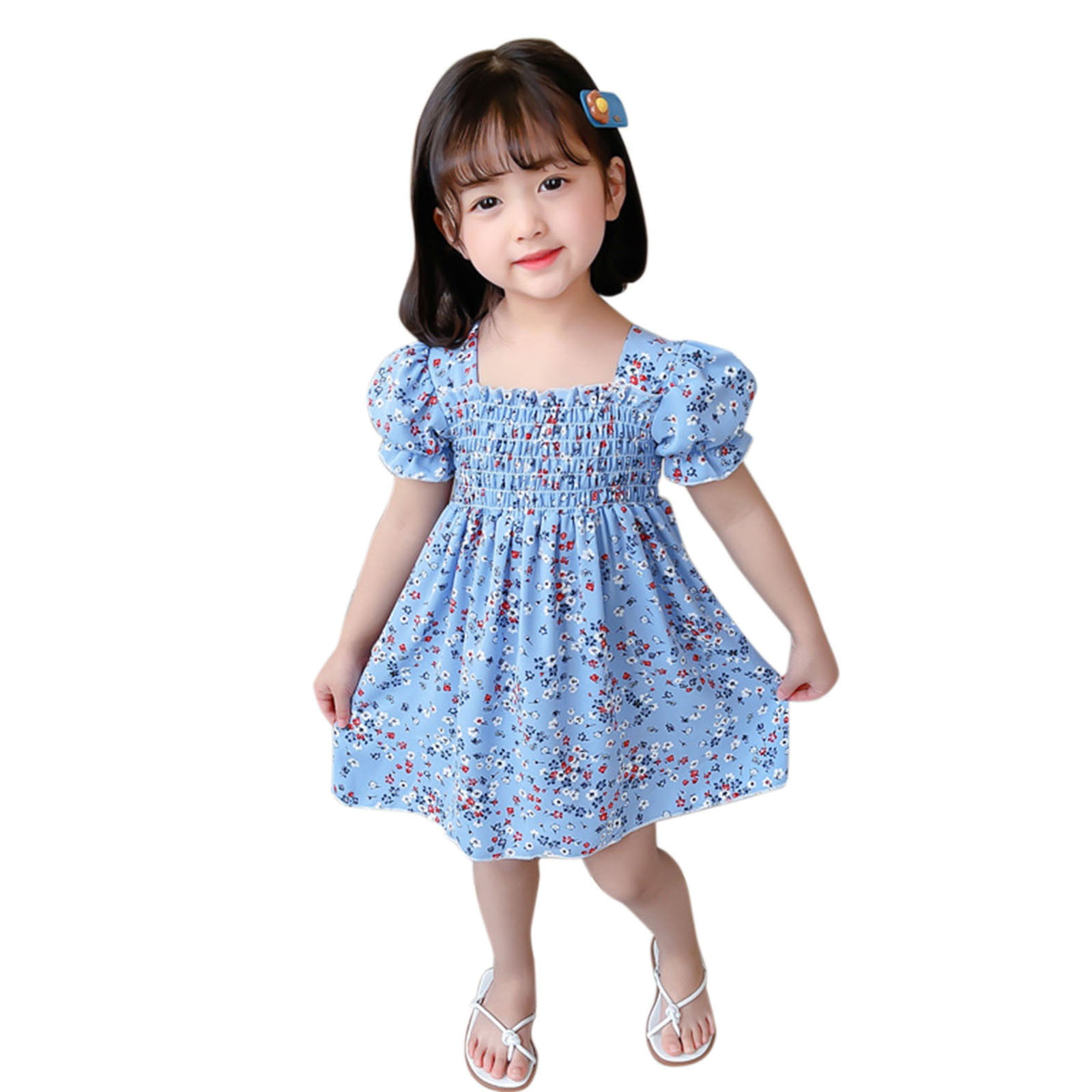  MVNB Girl Summer Clothes Size 10-12 Kids Girls Sleeveless  Ruffles Beach Dresses Toddler Floral Printed Princess : Clothing, Shoes 