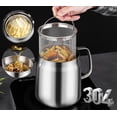 thumbnail image 6 of Stainless steel oil filter pot, 304 stainless steel large capacity versatile oil filter vessel, cooking oil filter, stainless steel pot oil strainer for deep fryer kitchen (2L), 6 of 10