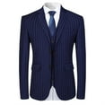 thumbnail image 5 of Mens 3 Piece Suit Formal Pinstripe Slim Fit Notched Lapel Dress Blazer Vest Trousers Set, 5 of 6