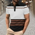 thumbnail image 2 of Maean Men Striped Golf Shirts Collared Button Neck Short Sleeve Color Block Casual Tee Summer Tshirts, 2 of 5