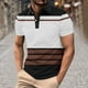thumbnail image 1 of Blusa y camisa de manga corta con cuello vuelto para hombre, blusa deportiva informal con botones y estampado de rayas, blusa de manga corta con cuello vuelto para hombre, blusa de poliéster para homb, 1 of 5