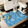 thumbnail image 6 of Christmas Dish Drying Mat White Snowflakes Snow Blue Dish Drainer Mat for Kitchen Counter 16 x 18 Inch Winter Absorbent Microfiber Dishes Pad, 6 of 8