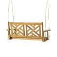 thumbnail image 6 of 2-Seats Hanging Porch Swing, Wooden Porch Swing Hanging Max 800 lbs Porch Swings Outdoor with 8FT Rope for Garden, Balcony, Living Room,Backyard, Teak, 6 of 9