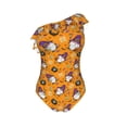 thumbnail image 4 of Yiaed Halloween Witches Gnome Print Women One Piece Swimsuits Tummy Control One Shoulder Bathing Suits Pattern Ruffle Swimwear-X-Large, 4 of 8