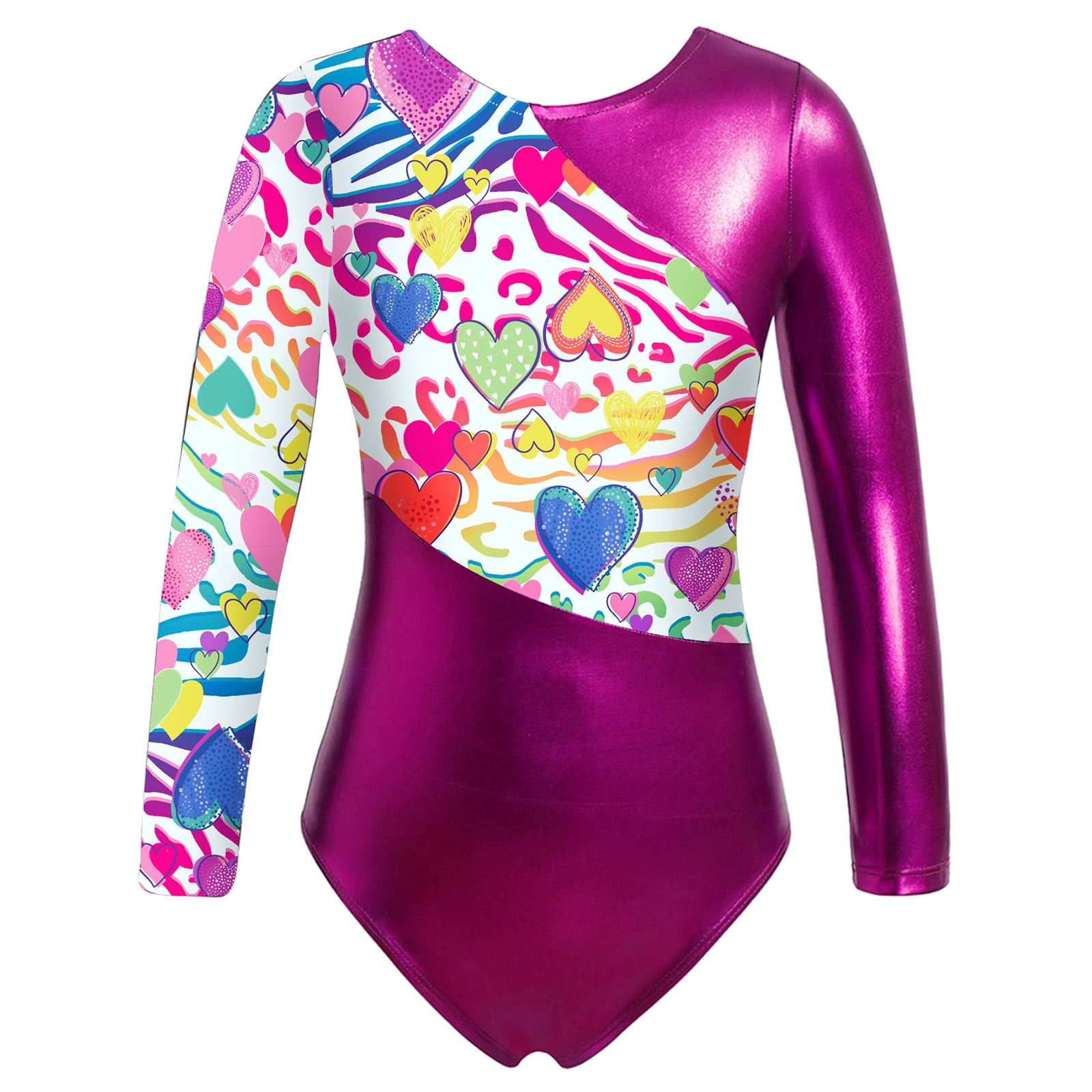 DPOIS Kids Girls' Gymnastics Leotards Long Sleeve Ballet Dance Leotard