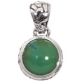 thumbnail image 2 of Dainty Scroll Silverwork Natural Turquoise 925 Sterling Silver Pendant, 7/8", 2 of 3