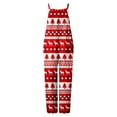 thumbnail image 4 of Combinaison de Noël pour Femmes Imprimé Bonhomme de Neige Bretelles Réglables Jambes Larges Combinaison Ample, 4 of 4