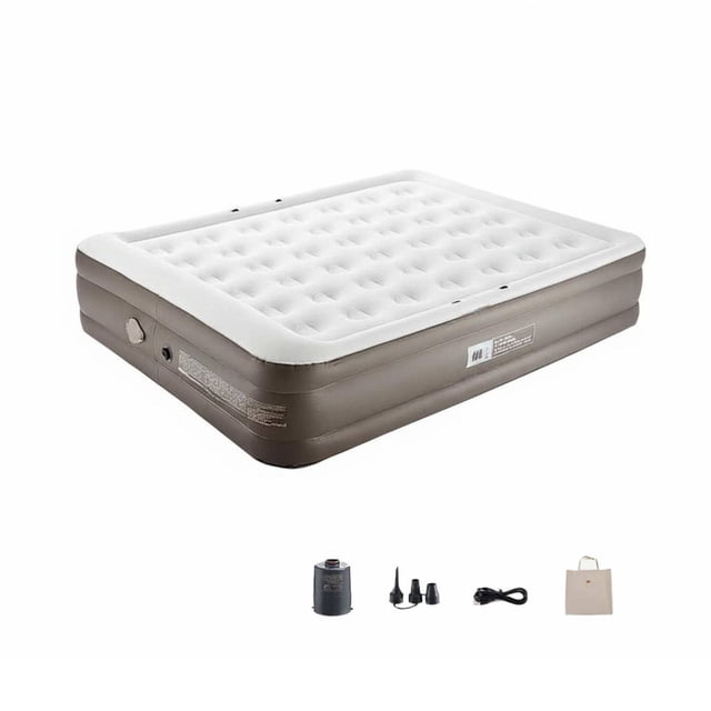 Abbraccia Colchón inflable automático, tamaño doble, con bomba integrada, cama portátil para camping, uso interior y exterior