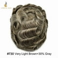 thumbnail image 3 of Lyrical Hair Toupee for Men Fine Mono Mens Toupee Human Hair Replacement Systems Monofilament with NPU Hairpiece for Man Black Brown Blonde Gray Hair Wig Unit, 3 of 7