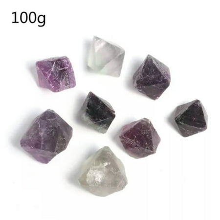 EOEMY 20-40mm Natural Colorful Fluorite Octahedron Crystal Quartz Mineral Healing Gift-Light Purple (100G/3-4Cm)-Random Pick