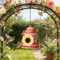 thumbnail image 6 of Diceymbol Beehive Hanging Bird Feeder Outdoor Wild Bird Feeder With Ladybug Sunflower Decor Rustproof Metal Chain Feeder For Garden Patio Yard And Backyard Bird Watching, 6 of 8