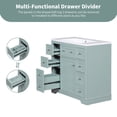 thumbnail image 6 of 36" Bathroom Vanity without Sink, Modern Bathroom Cabinet Base with One Cabinet and Six Drawers, Solid Wood Bathroom Cabinet for Bathroom, Green, 6 of 9