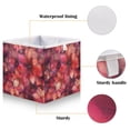 thumbnail image 6 of WOBOGO Transparent Red Flowers Storage Basket Foldable Easy to Clean Durable with Hollow Support Plate with Handle 11.02×11.02×11.02 in, 6 of 8