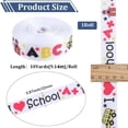 thumbnail image 2 of 1 Roll 10 Yards School Grosgrain Ribbon Back to School Ribbon ABC Print Fabric Craft Ribbon 7/8 Inch Wide White Bus Gift Wrap Ribbons for DIY Teacher Kindergarten Gift Wreath Decoration, 2 of 9