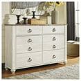 thumbnail image 2 of Ashley Furniture Willowton 6 Drawer Double Dresser in Whitewash, 2 of 6