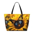 thumbnail image 2 of Balery Butterfly On Sunflower Beach Travel Bag - Water-Resistant, Large Capacity Lightweight Tote with 7 Pockets for Women and Men - Perfect for Beach, Pool, Gym, and Travel, 2 of 7