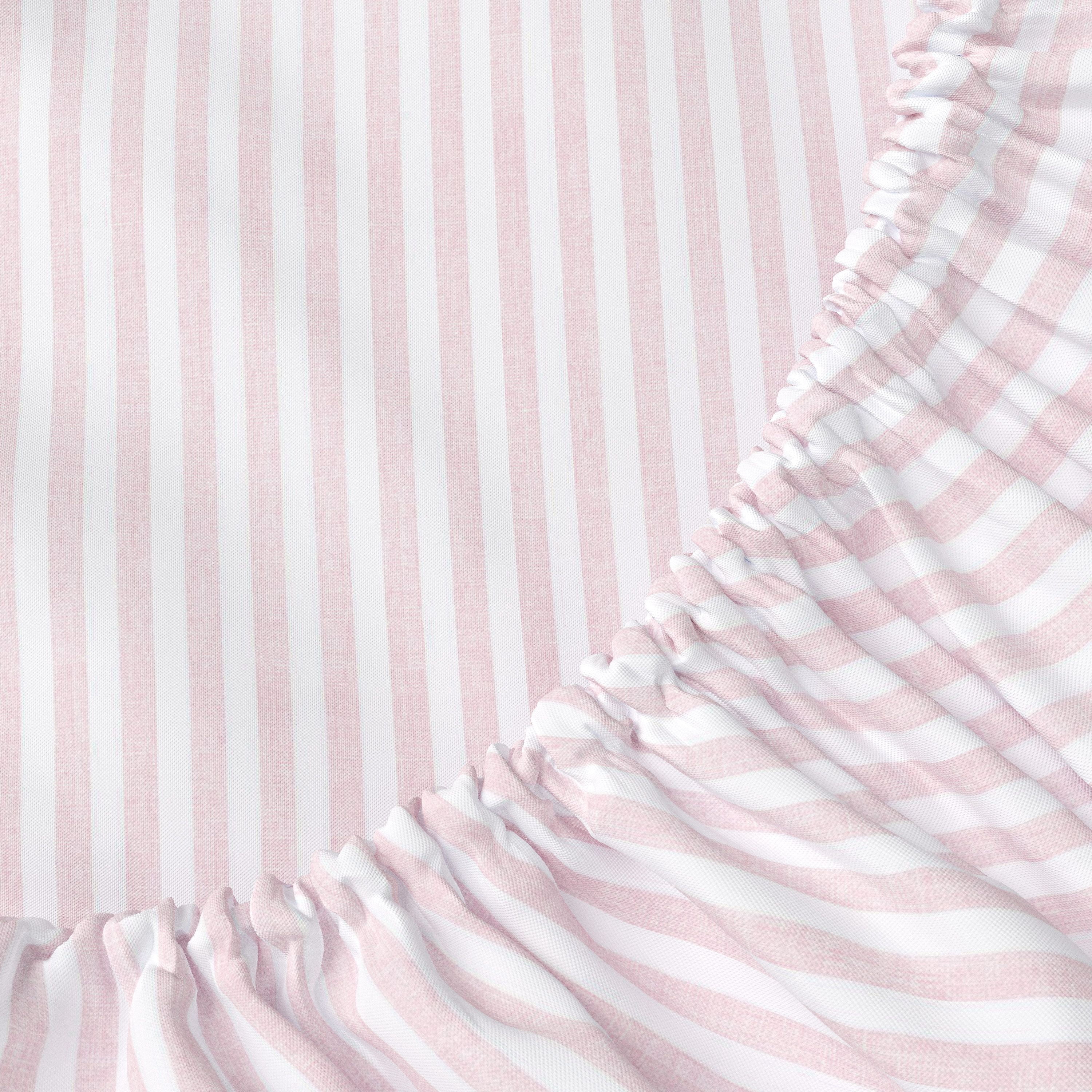 Mainstays Kids Microfiber Bed Sheet Set, Full, Pink and White Stripe, 4 Pieces