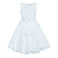 thumbnail image 1 of Robe de Demoiselle d'Honneur Enfant Blanche Mariage Fête Robe de Demoiselle d'Honneur 5 Ans, 1 of 7