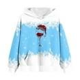 thumbnail image 5 of lcziwo Christmas Gifts for Teen Girls Fashion Graphic Print Cute Hoodies Oversized Long Sleeve Hooded Sweatshirts Winter Clothes, Sky Blue, 150, 5 of 7