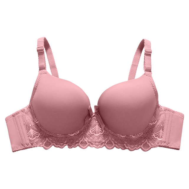 Lace Adjusted Lingerie Women's Thickened Bra With Small Breast And Large Side Breast