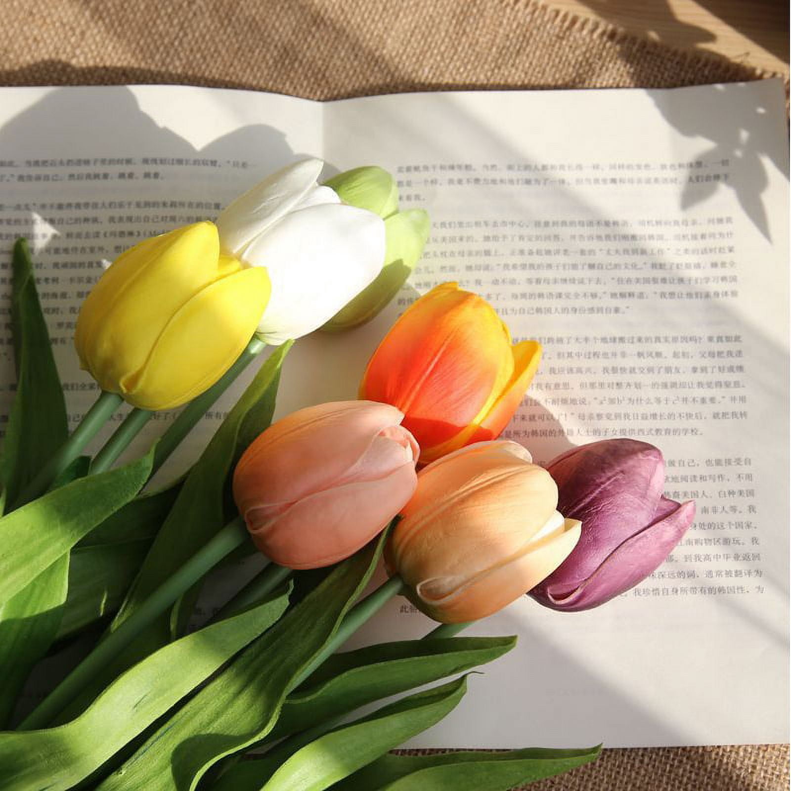 Artificial Tulips Real Touch Fake Tulips Flowers Home Wedding Party Decor Gift Photograph Prop,20PCS