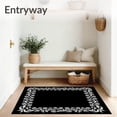 thumbnail image 3 of ODIKA 4'x6' Machine Washable Non-Slip Area Rug, Snowflake Holiday Decorative Floor High Traffic Rug, Black, 623661, 3 of 7