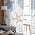 thumbnail image 4 of Blue Coastal Nautical Sheer Curtains 72 Inches Long 2 Panels Set, Window Sheer Curtains for Living Room/Bedroom, Beach Sea Turtle Ocean Coral Starfish Light Filter Rod Pocket Curtain 52'' x 72'' x 2, 4 of 7