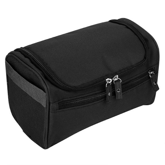 1 pcs Sac de Rangement Portable Imperméable pour Shampooing Rasoir Homme Femme Voyage (Noir) 25*14*15cm