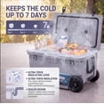 thumbnail image 6 of Camping Ice Chest Cooler 45QT, Portable Insulated Cooler Box with Strap and Side Handle for Food and Beverage Storage, Great for Beach, Picnic and Boating, 6 of 7