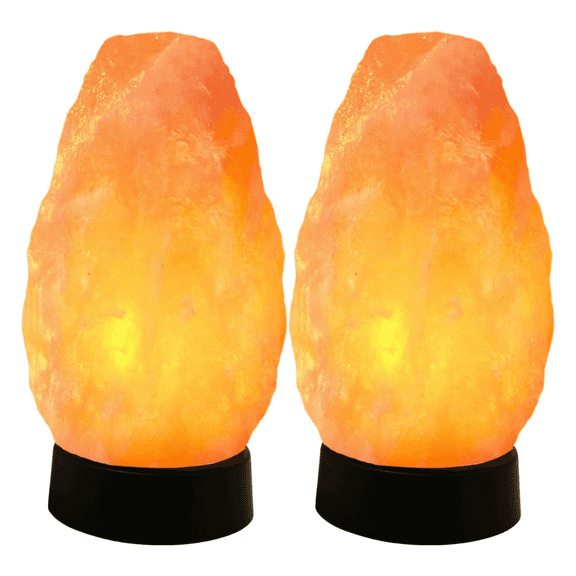 WBM Pink Salt Lamp with Multicolor Lighting, USB Rechargeable, Plastic Base, Home Décor Light, Pack of 2