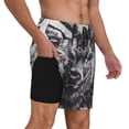 thumbnail image 2 of Fotbe Monochrome Deer Floral Men’s Swim Trunks Quick Dry Swim Shorts Board Shorts with Mesh Lining-Large, 2 of 9
