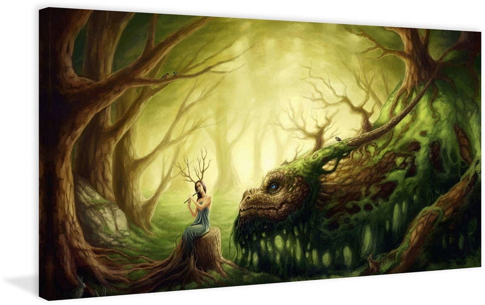 Marmont Hill 'Forest Dragon' by Jonas J dicke Painting Print on Wrapped Canvas