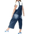 thumbnail image 4 of Sleeveless Women Casual Denim Jumpsuit Loose Wide Leg Jeans Oversall Bib Pants, 4 of 4