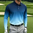 thumbnail image 6 of AKOEE Men's Polo Shirt Long Sleeve Golf Tops Collared Gradient Classic Fit Sport Casual Big & Tall Blouse, Navy 5XL, 6 of 6
